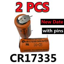 2pcs/lot Battery CR17335 PLC Industrial Lithium Batteries 3V CR17335(3VOLTS) With soldering feet