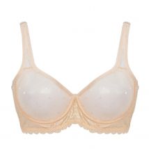 Vgplay Nude Transparenter BH Hohl Mesh Spitze Dessous Durchsichtiger Damen BH Plus Size Ungefüttert Minimizer Sommer-BHs für Frauen