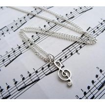 Violinschlüssel Halskette, musik Hinweis Charme, Sänger Musiker Schmuck