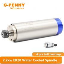 G-PENNY 2,2 kW ER20 80 mm wassergekühlter Spindelmotor 220 V/380 V für CNC-Gravur-Fräsmaschine 4 Stück Kugellager