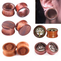1 paar Holz Ohr Stecker Und Tunnel Ohrring Ohr Guages Stecker Bahre Expander Dermal Piercing Oreja Mujer Bahre Männer Körper schmuck