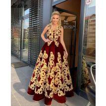 Nach Maß Traditionellen Kosovo und Albanischen Motive vestidos formales Abendkleider Ausgestelltes Applique Perlen Prom Kleid Für Frauen