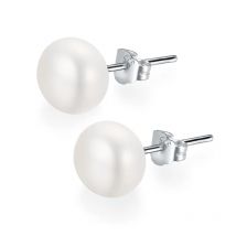 2021 100% genuine 925 sterling silver real freshwater pink pearl earrings fashion jewelry silver stud earrings for women gift