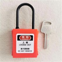 4mm steel padlock security padlock Plastic Shackle safety padlock ,Nylon non conductive safety padlock steel shackle padlock