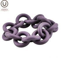 UKEBAY Nuovi braccialetti a cerchio viola Braccialetti con ciondoli da donna Catena di gomma fatta a mano 6 colori Strana braccialetto di dichiarazione Gioielli gotici