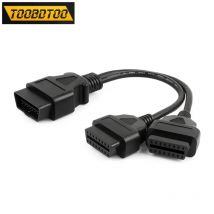 OBD2 Extension Cable 30CM Splitter Male to Dual Female Y 1-2 OBD OBD2 16 Pin Cable Adapter Diagnostis Cable Straight J1962 Male
