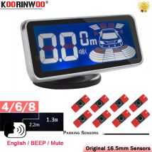 Koorinwoo Parktronic Intelligente LCD Bildschirm Auto parkplatz sensor 4/6/8 vorne + Zurück Stimme Signalton Sounds Umkehr Auto Detektor Alarm