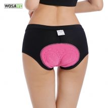 WOSAWE Damen-Radhose, 3D-Gel-gepolstert, stoßfest, MTB, Mountainbike, Rennrad, Fahrradunterwäsche, Unterhose, schwarzes Netz