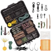 292 pz/scatola accessori per la pesca alla carpa kit carpe attrezzatura da pesca Anti groviglio clip di piombo opaco pesca alla carpa girelle strumento connettore