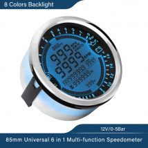 Universal 6 in 1 Multifunktion anzeige GPS Tachometer Drehzahl messer Stunde Wasser temperatur