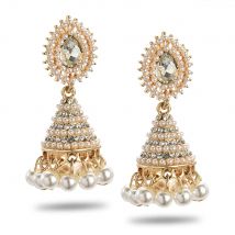 Neue Ethnische Frauen Ohrringe Perle Anhänger Tropfen Hochzeit Indische Baumeln Ohrringe für weibliche Mode Schmuck Geschenk indischen schmuck