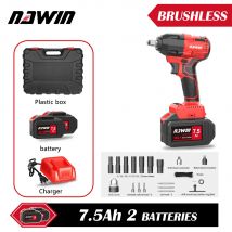 NAWIN Avvitatore elettrico 21V Chiave senza spazzole Presa Batteria agli ioni di litio Trapano a mano Installazione Utensili elettrici Velocità variabile