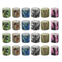 24 stücke Camouflage Tattoo Grip Bandage Abdeckung Elastische Wraps Bänder Vlies Selbst-adhesive Finger Schutz für Tattoo Maschine Stift