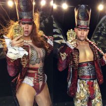 Retro court knight elastic body bar nightclub concert singer dancer drag queen costume sets women man performance stage outfit