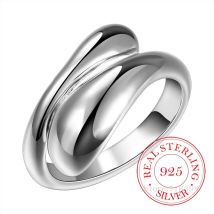 Wassertropfen-Ringe aus 925er-Sterlingsilber für Damen, Bijoux, niedlicher, verstellbarer Ring mit Öffnung, Anillos De Plata 925 Anel feminino-Schmuck