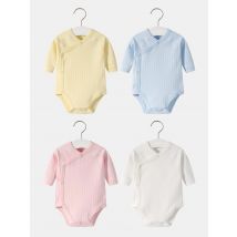 2pcs/lot Newborn Baby Clothes Rompers Cotton Infant Long Sleeves Autumn Girls Robe Solid Color Overalls Boys Ropa Bebe Clothing