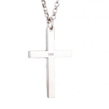BOCAI New 100% S925Pure Silver Jewelry Accessories Simple Glossy Jesus Cross Fashion Man and Woman Pendants