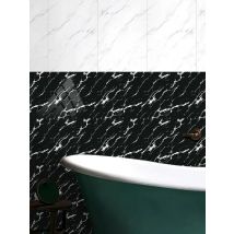 10/15/20/30cm Simulation Black Marble Tile Sticker Kitchen Bathroom Wardrobe Decor Waterproof & Oil-proof Ceramics Art Wallpaper
