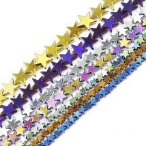 Gold Farbe, Lila, Grün, Blau, stern Hämatit 4/6/8/10mm Natürliche Stein Spacer Lose Perlen Für Schmuck Machen DIY Armband halskette