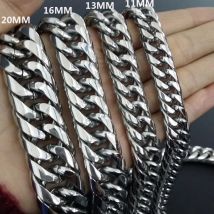 9/11/13/16/20mm Breite Starke Männer Kubanischen Curb Link Kette Hohe Poliert Silber farbe 316L Edelstahl Armband/Halskette