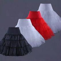 Schwarz Rot oder Weiß Lolita Petticoats Mädchen Frau Kurzer Unterrock Krinoline Petit Coat Peticoat Petticoat
