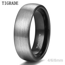 Tigrade 4/6/8mm Classico Spazzolato Uomo Anello in Carburo di Tungsteno Anelli di Nozze Maschili Anelli Anel Masculino Anello da Uomo Bague di Fidanzamento