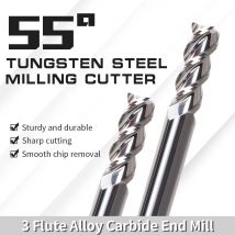 Augusttools HRC55 Ende Mühle Aluminium Hartmetall Fräser Wolfram Stahl Router Bit CNC Schneiden Werkzeug Für Kupfer PVC 6x50l 4x50l
