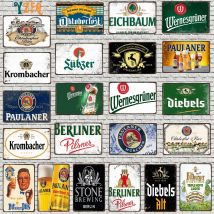 [Yzfq] Deutsch Bier Vintage Zeichen Metall Retro-Platten für Wand Bar Home Pub Kunst Küche Restaurant Dekoration 30x20cm DU-9984A