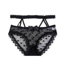 SP&CITY Dot Embroidery High Waist Mesh Lace Erotic Underwear Women‘s Transparent Hollow Out Sexy Panties Bow Seamless Briefs