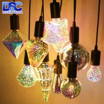 3D-Dekorations-LED-Glühbirne E27 6W 85-265V Vintage Stern Edison Glühbirne Lampe Feiertagsbeleuchtung Neuartige Weihnachtsbaum-Lampe