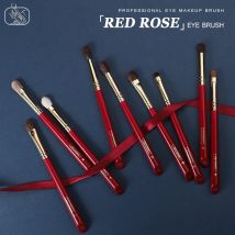 CHICHODO Makeup Brush-Luxurious Red Rose series-Selected Natural Animal Hair EyeBrushes Set-Professional Eye Make Up Brush Tools