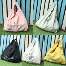 Koreanische Neue Version Einkaufstasche Ins Gewaschene Baumwolle Handtasche Leinwand Brief Weste Tasche Baumwolle Leinen Damen Shopper Tragetaschen für Frauen