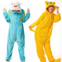 HKSNG New Link Adult Finn And Jake Onesies Adventure Costume Yellow Dog Pajamas Animal Halloween Party Jumpsuits Kigurumi
