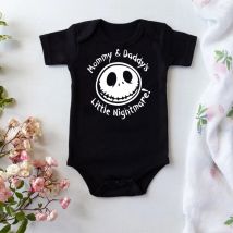 Summer Fashion Baby Halloween Costume One-piece Bodysuit Mommy and Daddy's Little Nightmare Print Baby Jumpsuit Clothes Outfits