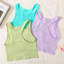 Women Tank Tops Female Crop Top Solid Color Ribbed Sports Cami Sexy Lingerie Seamless Underwear Sexy Backless Camisole