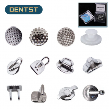 Dentst 50 stücke Kieferorthopädie Dental Direkt Bond Öse Keramik Lingual Taste Zunge Tamer Biss Opener Traktion Haken Crimpbaren Haken