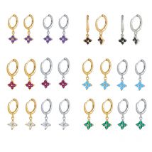 Hoop Earrings 925 Sterling Silver Bling Colorful Zircon Circle Earring For Lovers' Valentine's Day Gifts Piercing Pendientes