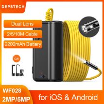 DEPSTECH Dual Lens 2MP 5MP Drahtlose Endoskopkamera Schlangeninspektion Zoombare Kamera WiFi Endoskop für Android & iOS Tablet