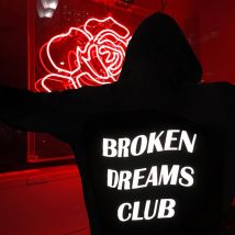 Broken Dreams Club Hoodies Aesthetic Unisex Long Sleeve Grunge Letters Pullovers Funny Women Slogan Jumper Hooded Sweatshirts