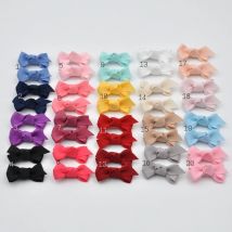 100Pcs/Lot 1.4inch  Mini Grosgrain Ribbon Bow Hair Clips Tiny Bow Hairpins For Kids Baby Girl Hair Accessories