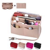 HHYUKIMI Marke Make-up Organizer Filz Einsatz Tasche Für Handtasche Reise Innere Geldbörse Tragbare Kosmetik Taschen Fit Verschiedene Marke Taschen