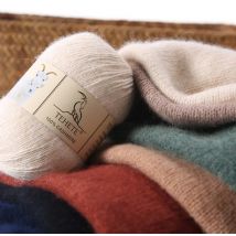 TEHETE 100% Cashmere Yarn for Crocheting 3-Ply Warm Plush Solid Soft Luxurious Fuzzy Knitting Yarn DIY Baby Clothes Sewing Scarf