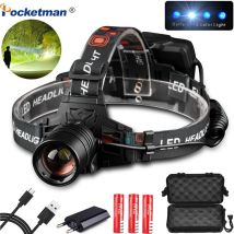 Hellsten USB Aufladbare XHP50 scheinwerfer Scheinwerfer hohe leistungsstarke xhp70 kopf lampe taschenlampe ZOOM Kopf licht Verwenden 3*18650 batterien