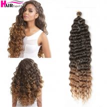 22-28 Zoll Deep Wave Twist Häkelhaar Natürliches synthetisches Zopfhaar Afro-Locken Ombre Flechten Haarverlängerungen Hair Expo City