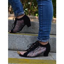 Customized Women Dancing Shoes Nubuck Latin Sala Ballroom Dance Shoes Ladies Latin Dance Shoes heeled 4.5cm Lace-up Dance Shoe