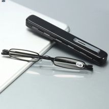 Metal Frame Exquisite Mini Presbyopia Glasses Women Man Resin Lens Portable Pen Holder Ultra Small Reading Glasses +1.0 To +4.0