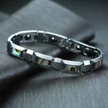 Anti-Scrated Wolfram Armbänder Männer natürliche Muschel Hämatit magnetische Gesundheit Energie Kettenglied glänzenden Schmuck männliche Weihnachts geschenke