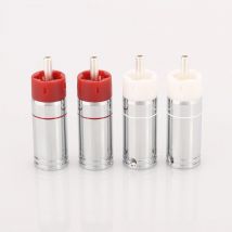 4 stücke sternlinie versilbert tellurium kupfer rca stecker anschlüsse für verstärker lautsprecher kabel rca jack terminal