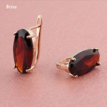 Neue Mode Rose Gold Farbe Kubikzircon Ohrringe Für Frauen Mädchen Klassische Baumeln Ohrringe Erklärung Große Oval design Hochzeit