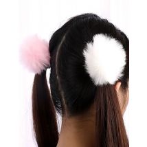 Furling Girl 15 Colors Fluffy Faux Rabbit Fur Pompoms Hair Elastic Hairbands Handmade Ball Hair Accessories Hair Rope for Ladies